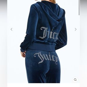 Worn once navy velour Juicy Couture Bling Tracksuit